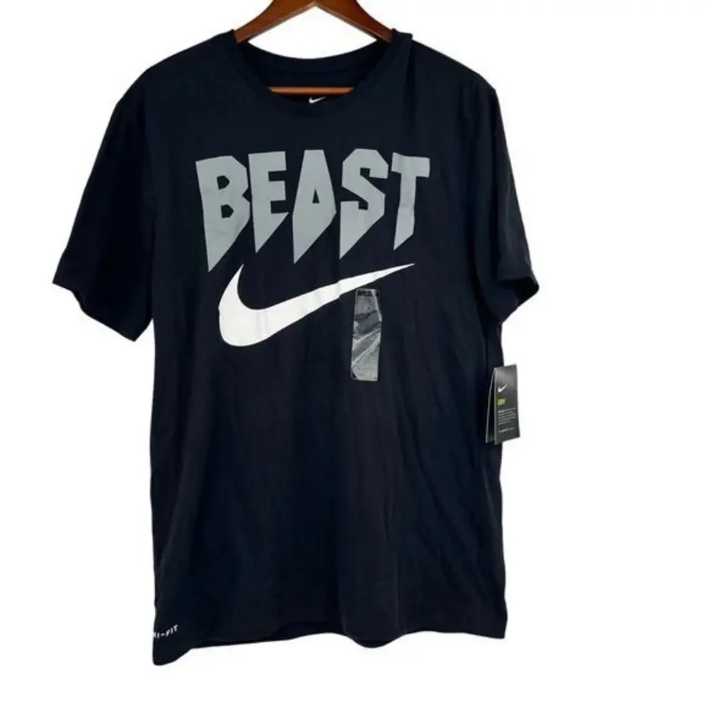 NEW Nike Men's Athletic Cut Dri-FIT Training Pullover Jet Black 